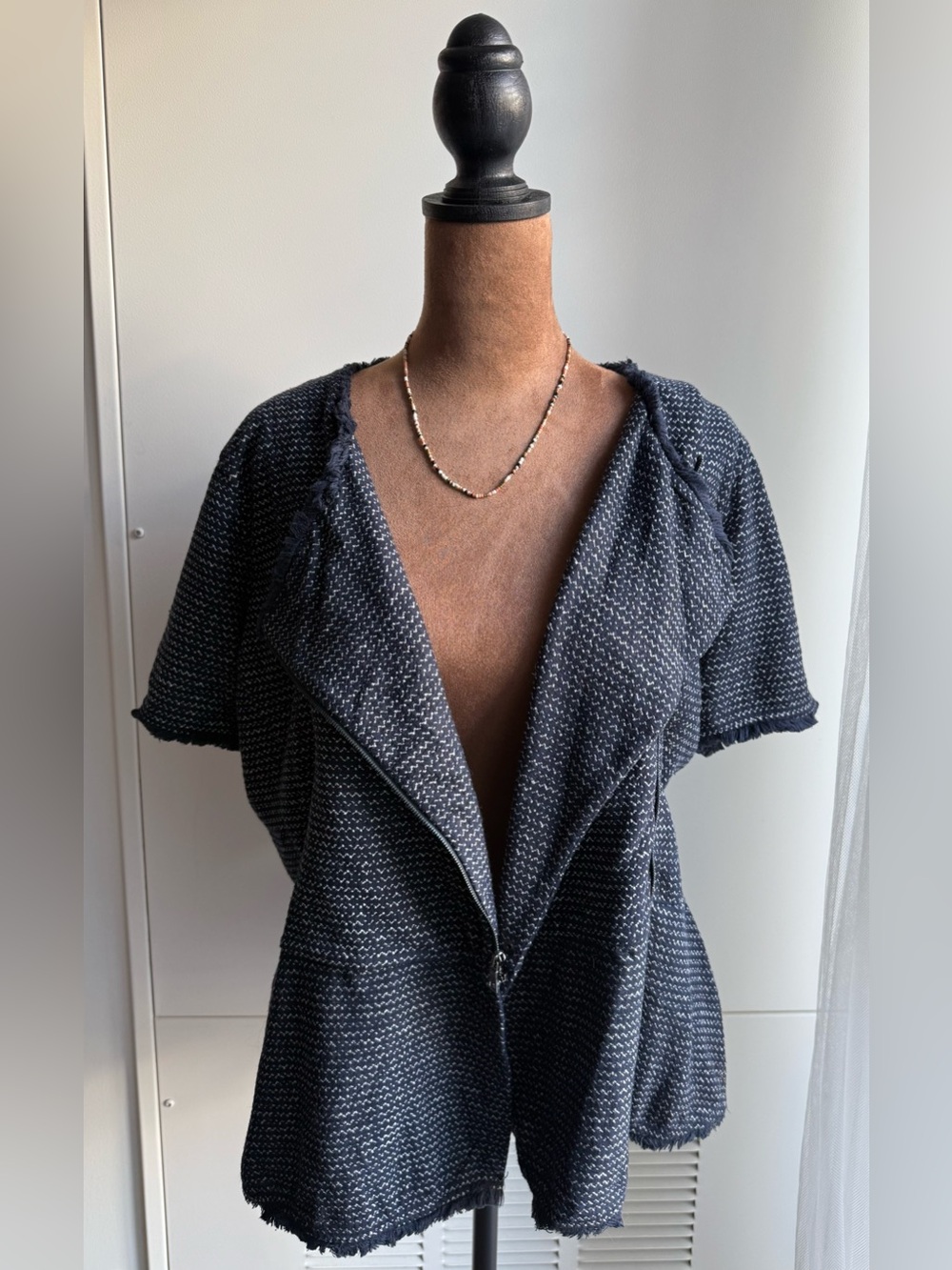 BCBGMaxAzria Midnight Blue Peplum Blouse